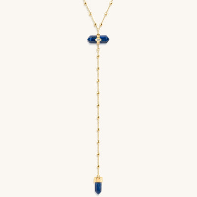 Sacred Integrity Lapis Lazuli Gold Evil Eye Necklace