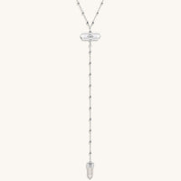 Clear Mind Crystal Quartz Silver Evil Eye Necklace