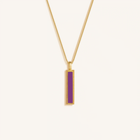 Harmonious Path Amethyst Peace Charm Gold Necklace