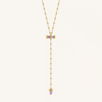 Sacred Remedy Gold Amethyst Evil Eye Necklace