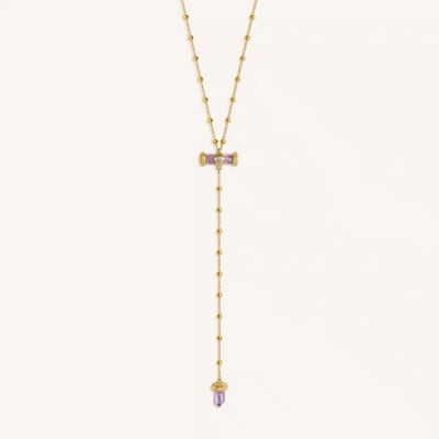Sacred Remedy Gold Amethyst Evil Eye Necklace, by Karma and Luck