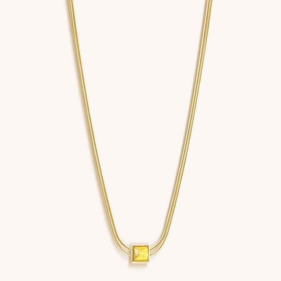 Awaken & Shine - Citrine Evil Eye November Birthstone Necklace