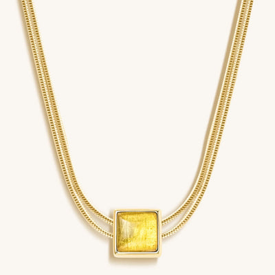 Awaken & Shine Citrine Evil Eye November Birthstone Necklace, by Karma and Luck
