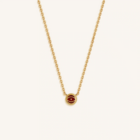 Radiant Shield Garnet January Birthstone Evil Eye Necklace