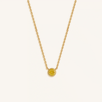 Sunbeam Radiance Citrine November Birthstone Gold Necklace