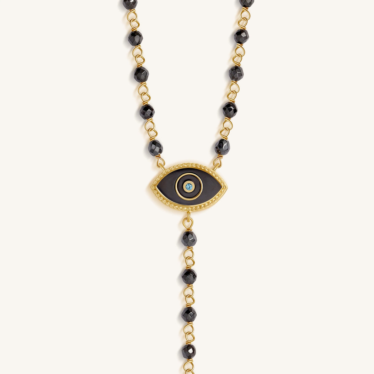 Celestial Ward Aquamarine & Hematite Necklace