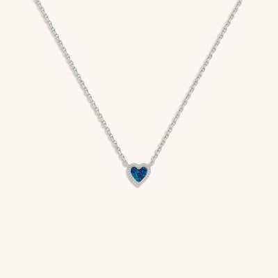 Calming Energy Lab Blue Opal Heart Silver Necklace