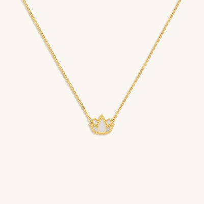 Centered Mindset Lotus Mother of Pearl Necklace