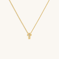 Sweet Surrender Mother of Pearl Cross Gold Necklace