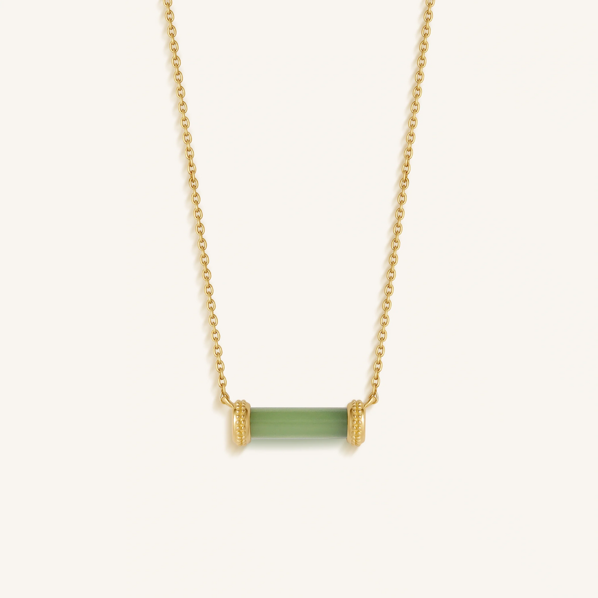 Harmonious Path Jade Inlay Gold Necklace