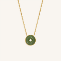 Prosperity Line Jade Lucky Coin Necklace