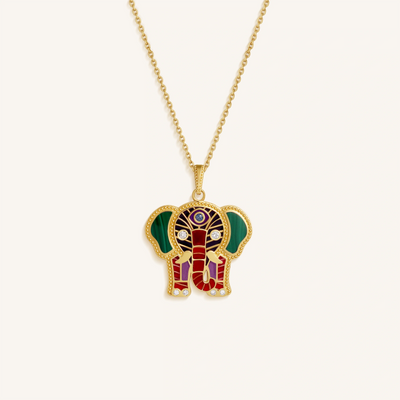 Tranquil Aura Elephant Multi-Gemstone Necklace, by Karma and Luck