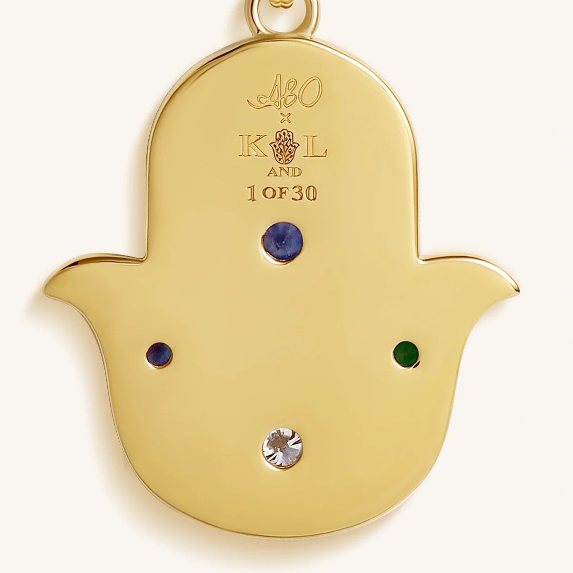 Divine Aura Multi-Gemstone Hamsa Charm Necklace