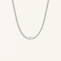 Intentional Heart Silver Tennis Necklace