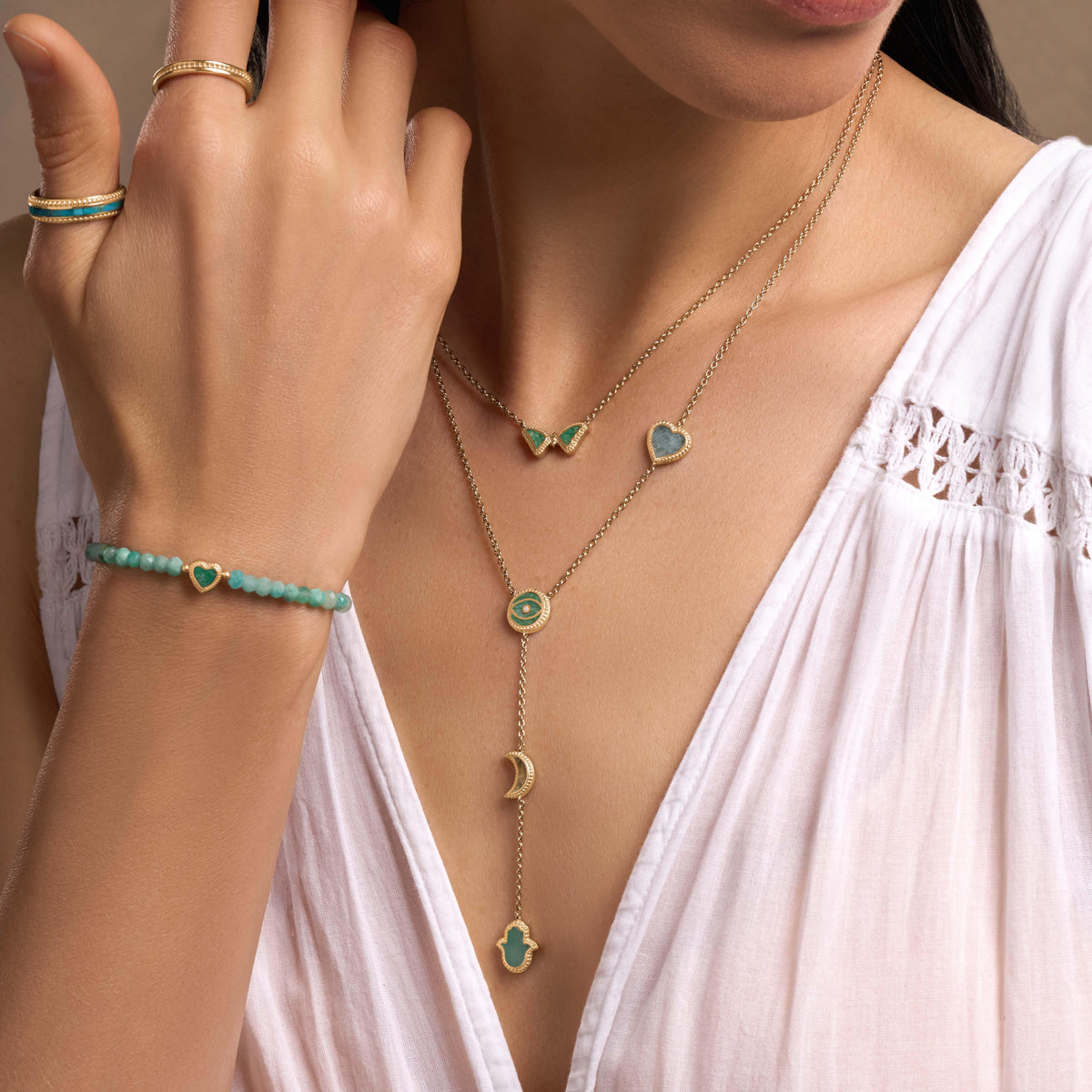 Fresh Beginnings Amazonite Butterfly Gold Necklace