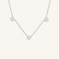 Serene Vibes Mother of Pearl Heart Silver Necklace 1
