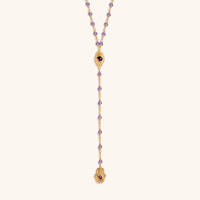 Peace of Spirit Amethyst Evil Eye Hamsa Lariat Necklace