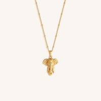 Strength & Wisdom Gold Elephant Pendant Necklace