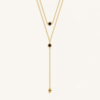 Mystic Drift Onyx Lariat Necklace
