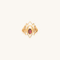 Abundant Bloom Gold Plated Lotus Tourmaline Ring 3
