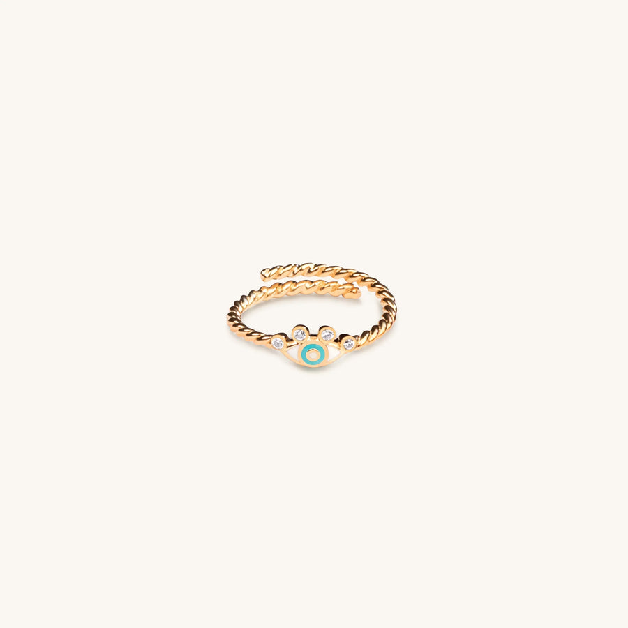 Basic Security - Gold Diamond Evil Eye Ring