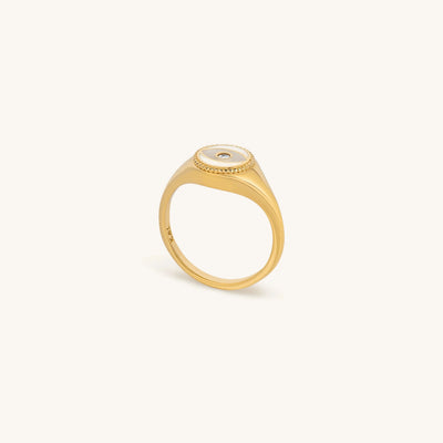 Success Enhancer Evil Eye Mother of Pearl Ring