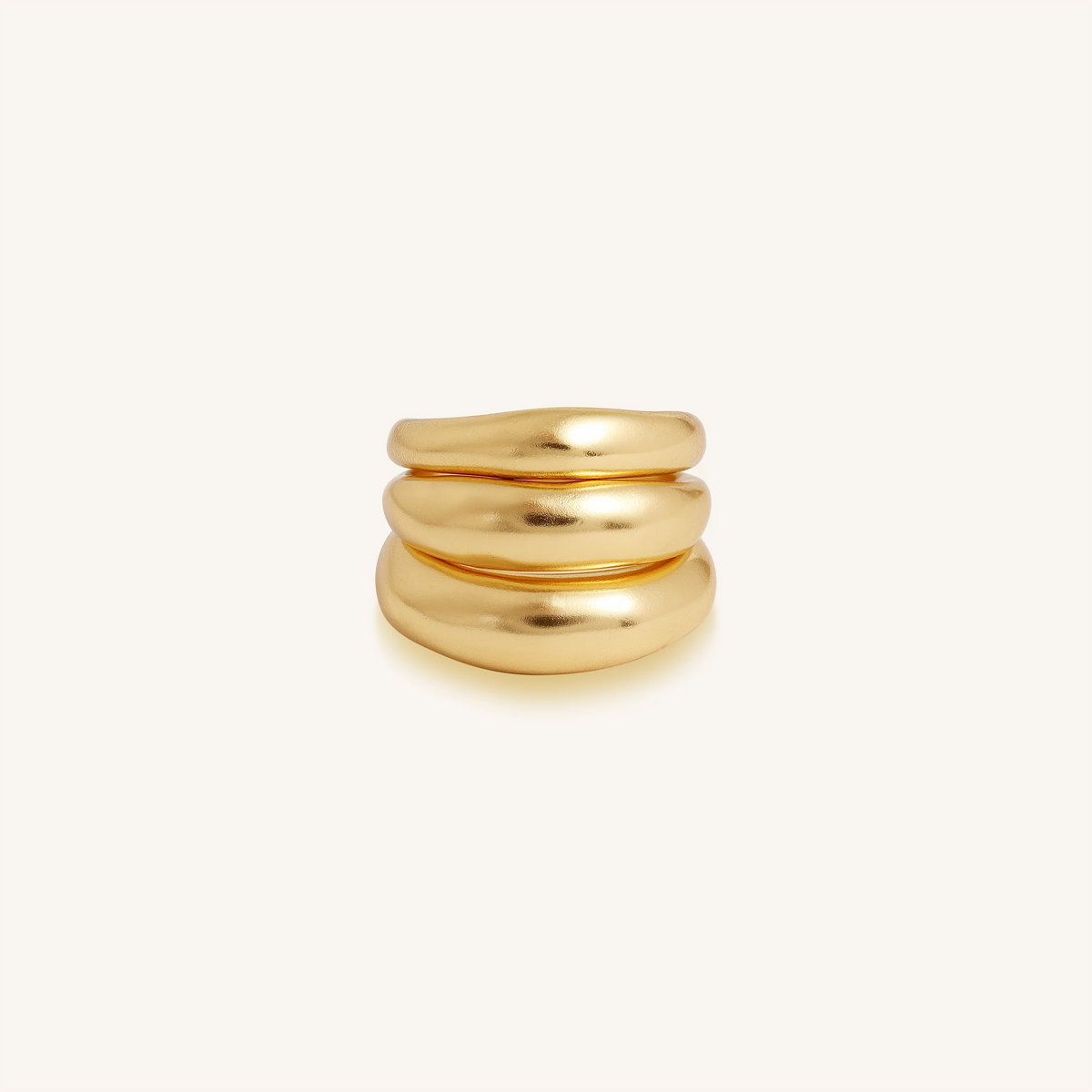 Radiant Flow Gold Ring Stack