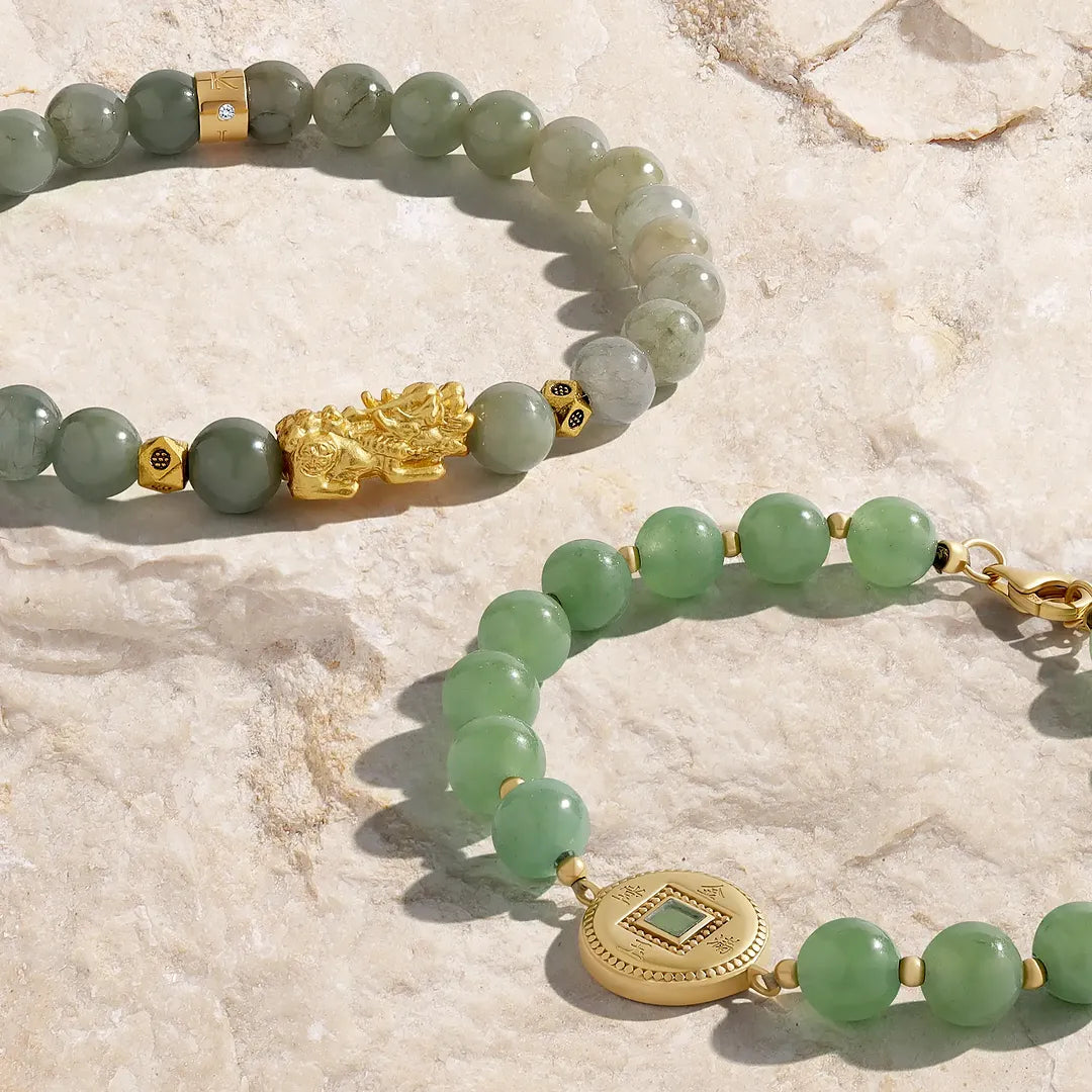 Golden Fortune Jade Lucky Coin Bracelet
