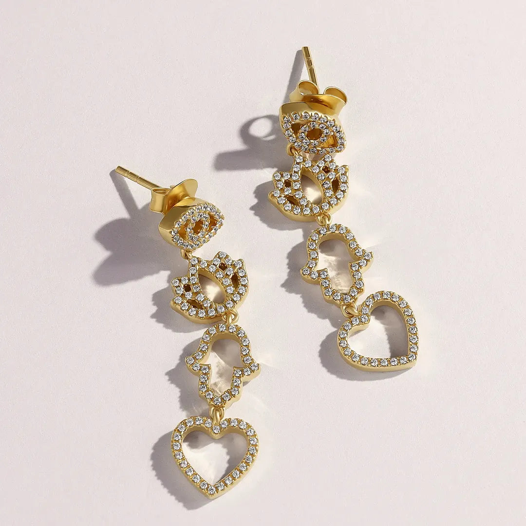 Radiant Insight Multi-Charm Dangle Earrings