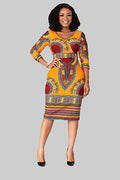 African Print Dashiki Midi Dress 5