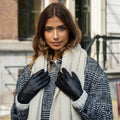 Zoey (black) – Sheepskin leather gloves with warm wool/cashmere lining & touchscreen function 2