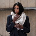 Zoey (brown) – Sheepskin leather gloves with warm wool/cashmere lining & touchscreen function 2