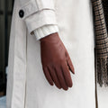 Zoey (cognac) – Sheepskin leather gloves with warm wool/cashmere lining & touchscreen function 4