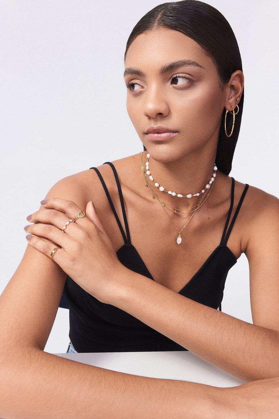 Adjustable Pearl Ring