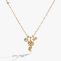 Aquarius Zodiac Charm Cluster Necklace 1
