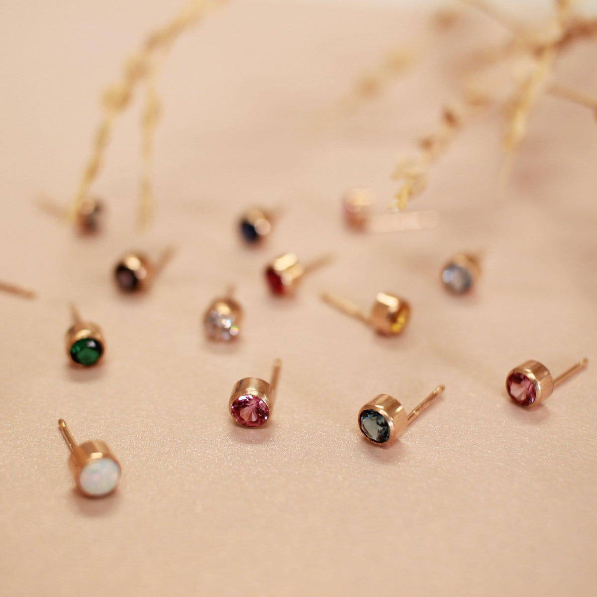 Birthstone Stud Earrings