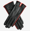 CA0422 (black/red) – Italian lambskin leather gloves for women with cashmere lining 1