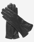 CA0547 (black) – Women’s Italian lambskin cashmere-lined leather gloves with zipper 2
