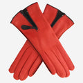 CA0547 (red) – Women’s Italian lambskin cashmere-lined leather gloves with zipper 1