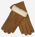 CA3121 (saddle) - Italian suede leather gloves with luxurious natural sheep fur lining 1