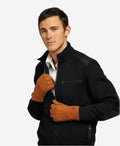 CA3121 (saddle) - Italian suede leather gloves with luxurious natural sheep fur lining 3