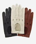 CA3335 (alabaster) - Handsewn Italian peccary men's driving gloves 4
