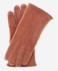 CA3466 (saddle) - Men's Italian handsewn sueded lamb shearling gloves 1