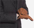 CA3633 (cork) - Handsewn Italian carpincho men’s rabbit fur-lined dress gloves 8