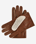 CA3916 (brown) - Handsewn Italian crochet driving gloves in lambskin leather 2