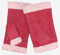 CA4163 (cranberry) – Women’s Italian lamb shearling fingerless gloves 1