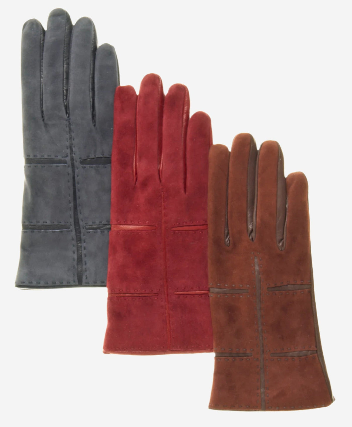 CA4330 (brown) – Women’s Italian suede gloves with cashmere lining, lambskin palms, and inserts