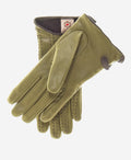 A4348 (olive) – Women’s Italian leather gloves with cashmere lining and side zipper 2