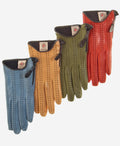 A4348 (olive) – Women’s Italian leather gloves with cashmere lining and side zipper 3