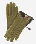 A4348 (olive) – Women’s Italian leather gloves with cashmere lining and side zipper 1